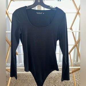 Abercrombie & Fitch black seamless fabric bodysuit